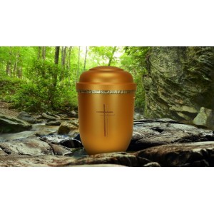 Biodegradable Cremation Ashes Funeral Urn / Casket - SHINING DAWN (CHRISTIAN CROSS)